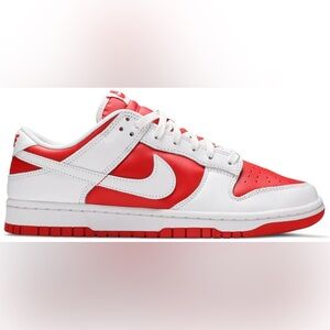 Nike Kids Red and White Low-Top Sneakers